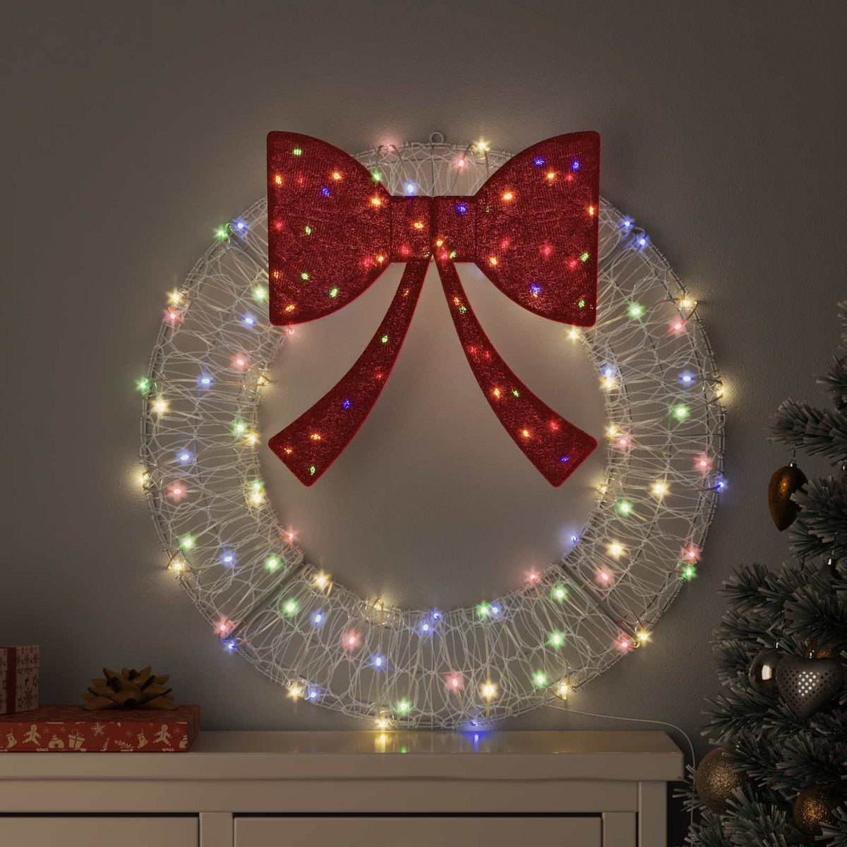 Couronne Vidaxx avec 60 LED multicolores 76 x 76 x 8,5 cm acrylique