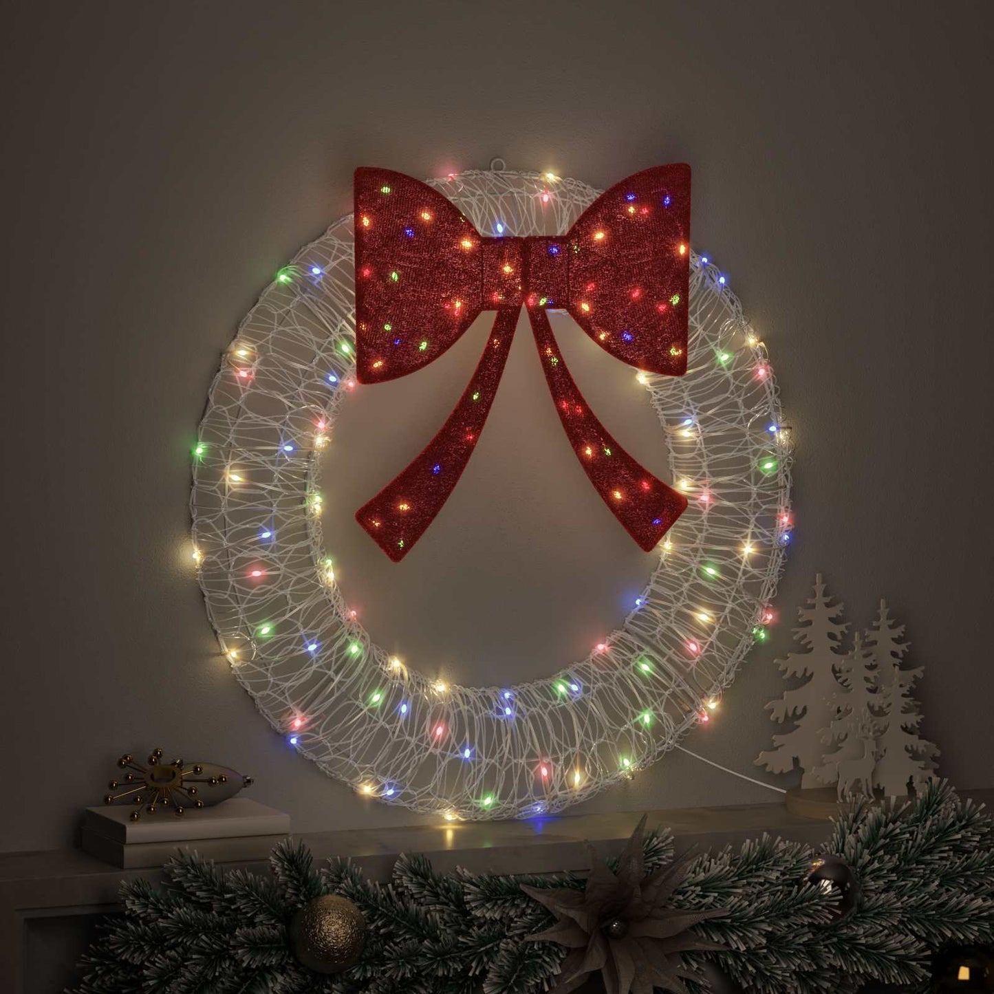 Couronne Vidaxx avec 60 LED multicolores 76 x 76 x 8,5 cm acrylique