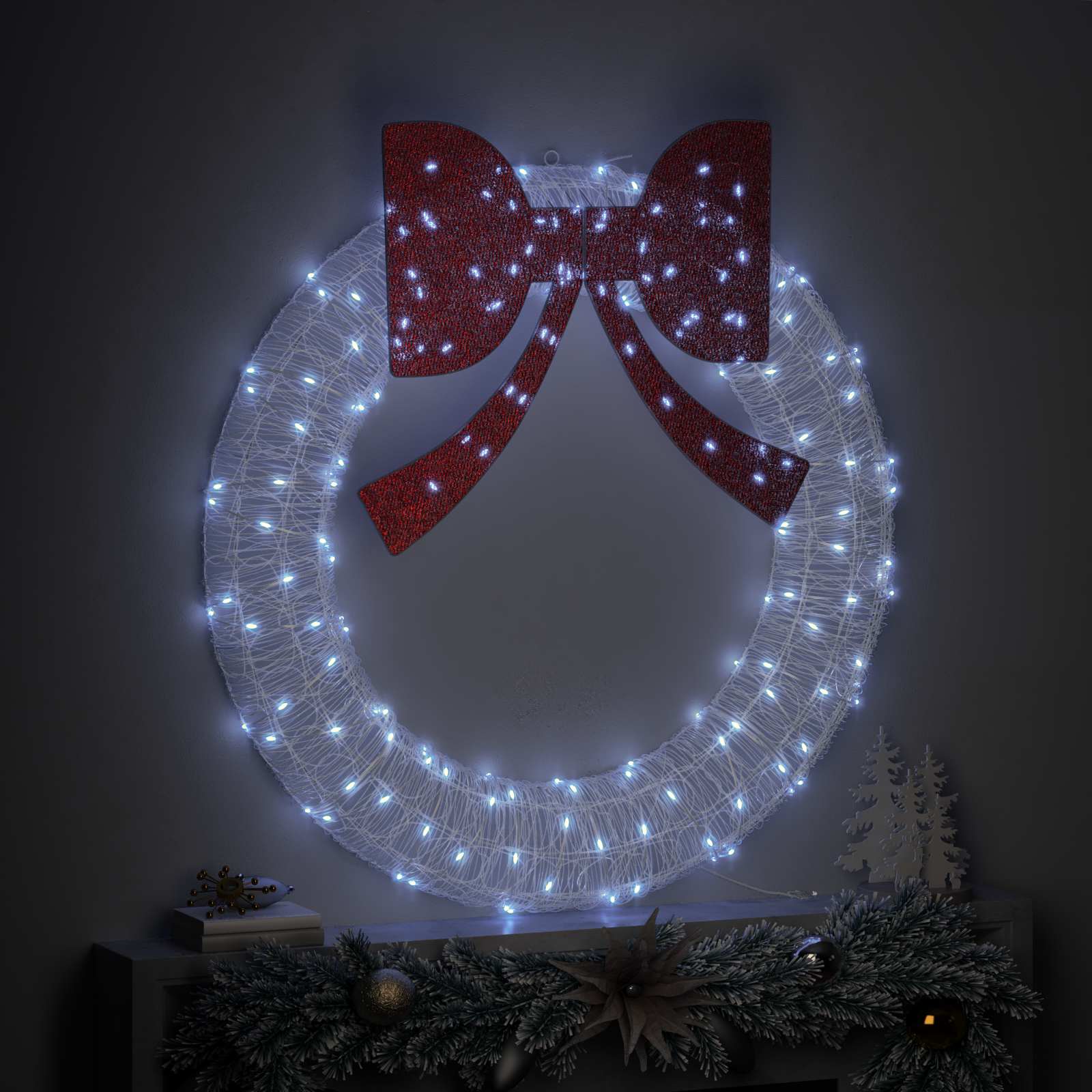 Couronne Vidaxx avec 150 LED blanc froid 120 cm acrylique
