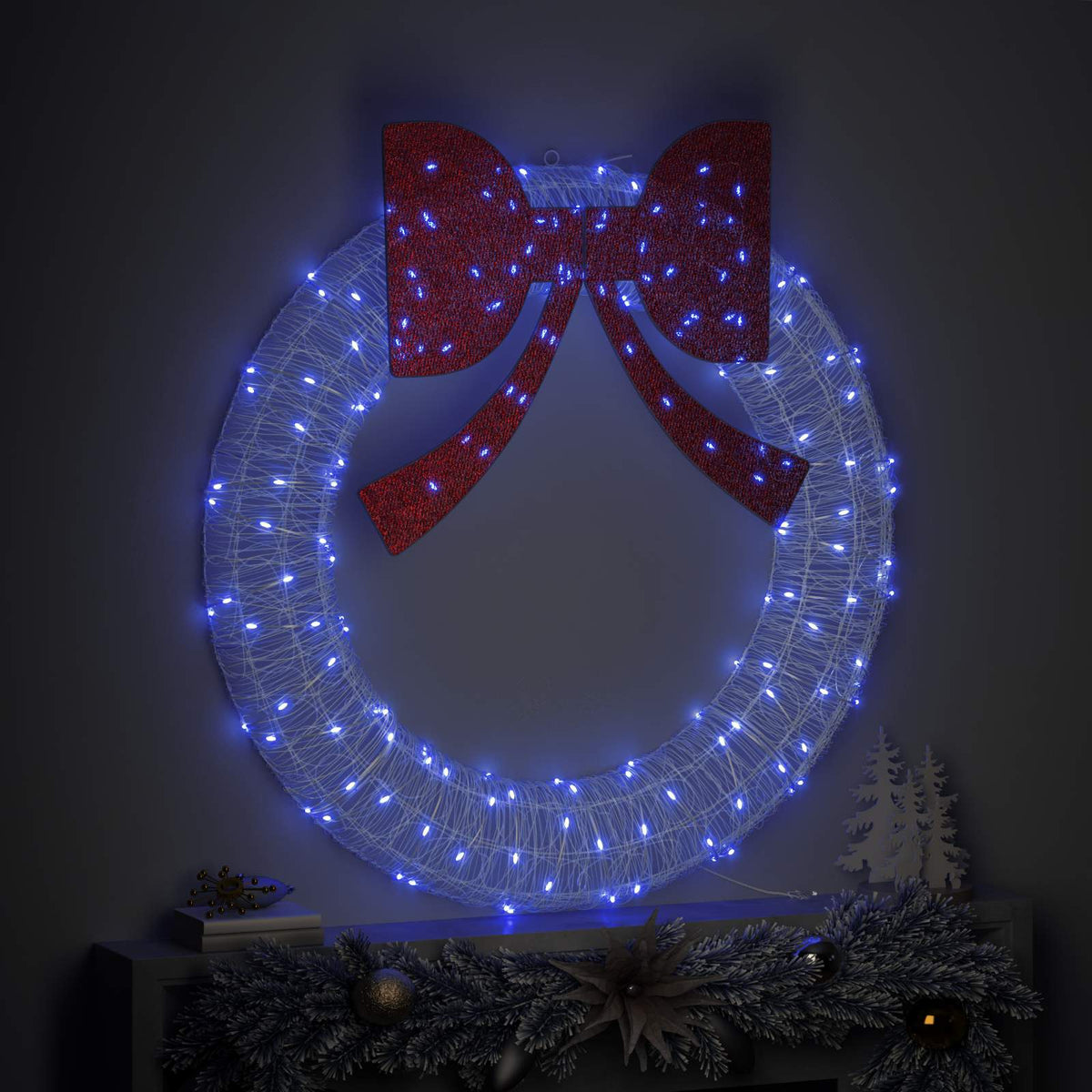 Couronne Vidaxx avec 150 LED bleu 120 cm acrylique