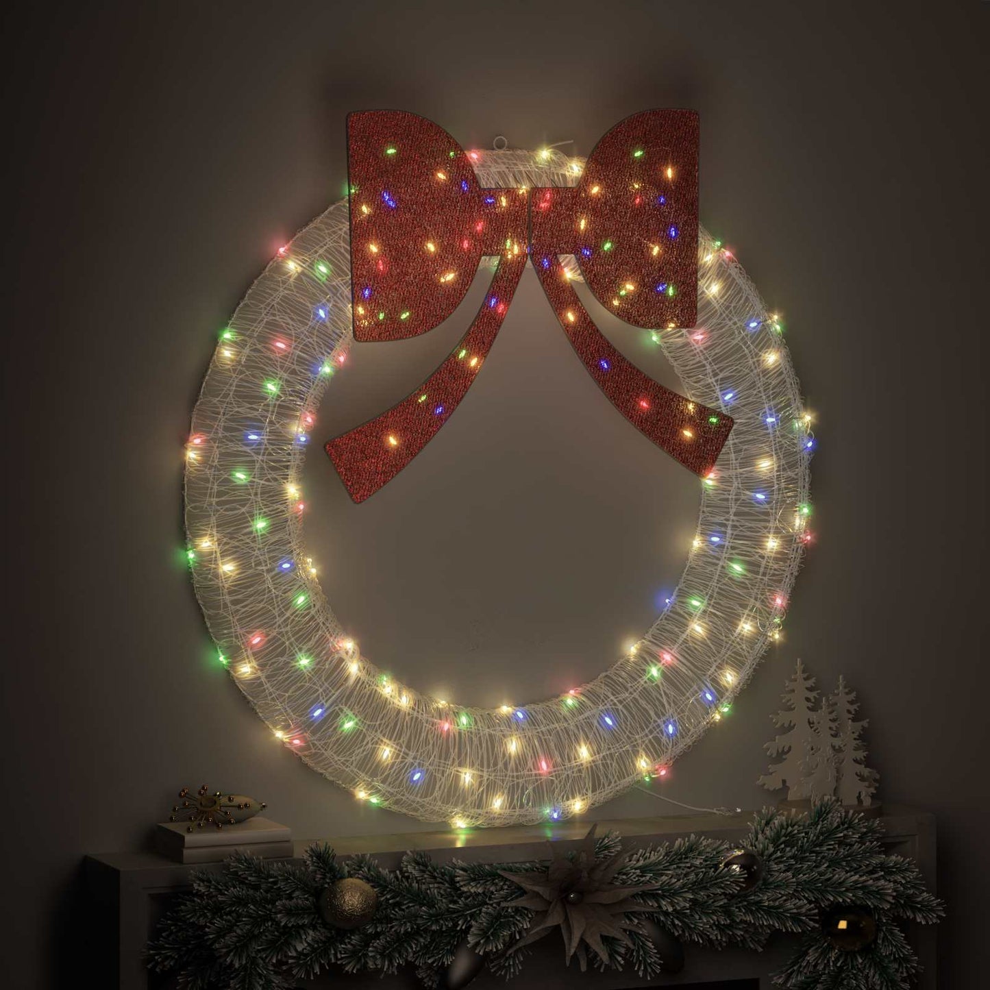 Couronne Vidaxx avec 150 LED multicolores 120 cm acrylique