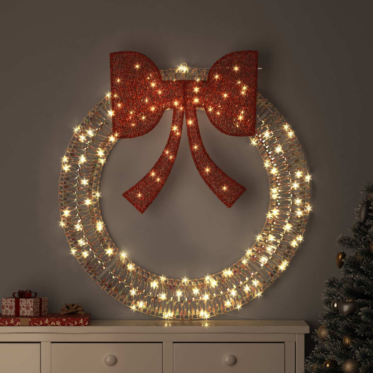 Couronne Vidaxx avec 150 LED blanc chaud 121 x 121 x 10 cm animal
