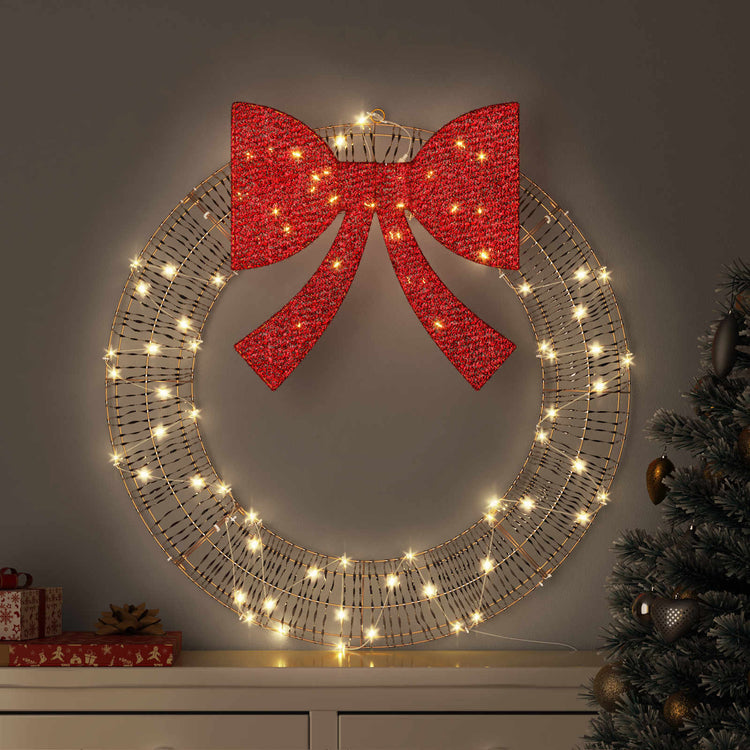 Couronne Vidaxx avec 60 LED blanc chaud 76 x 76 x 8 cm animal