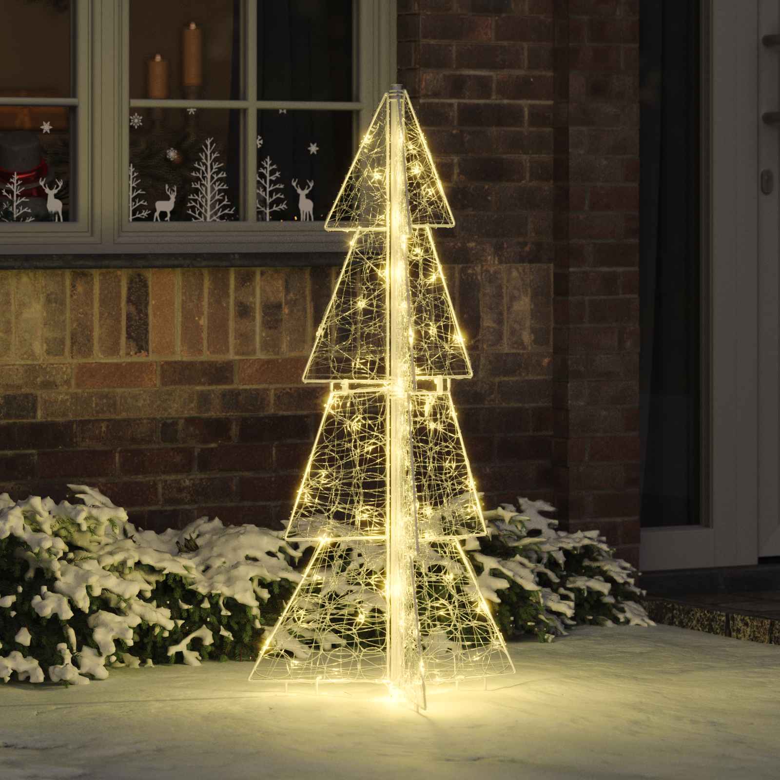 VidaXL Sapin de Noël avec 100 LED blanc chaud 120 cm acrylique