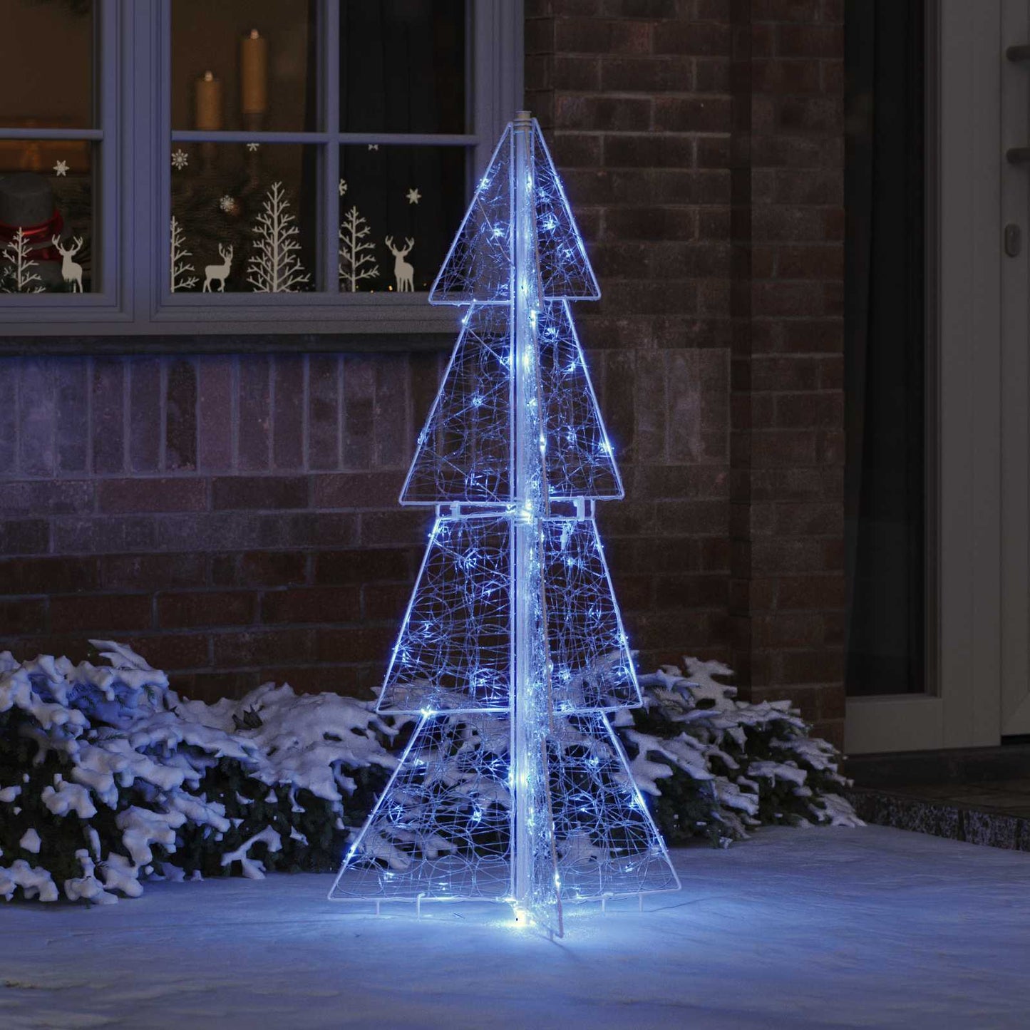 VidaXL Sapin de Noël avec 100 LED bleu 120 cm acrylique