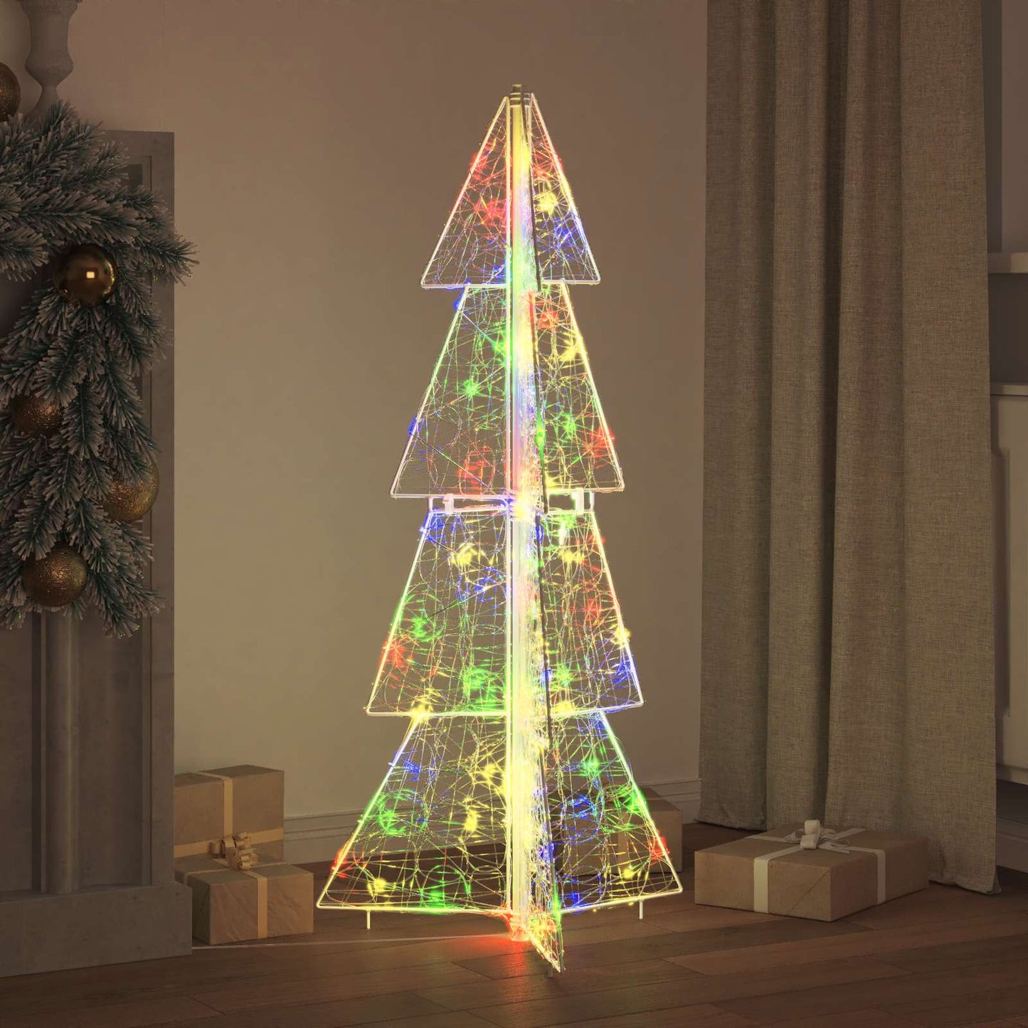 VidaXL Sapin de Noël avec 100 LED multicolores 120 cm acrylique