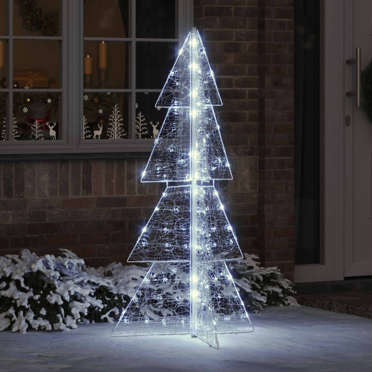 VidaXL Sapin de Noël avec 160 LED blanc froid 150 cm acrylique