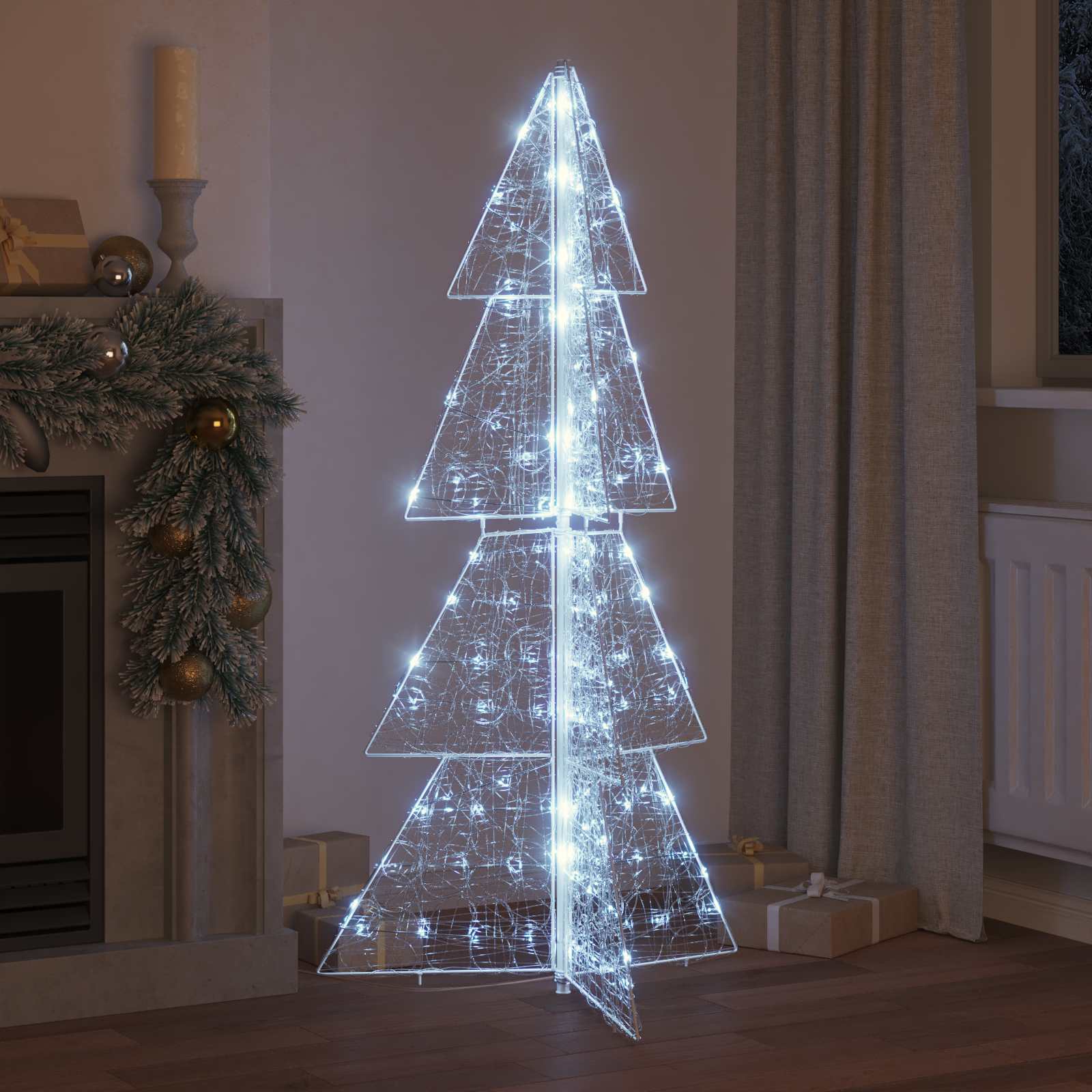 VidaXL Sapin de Noël avec 160 LED blanc froid 150 cm acrylique
