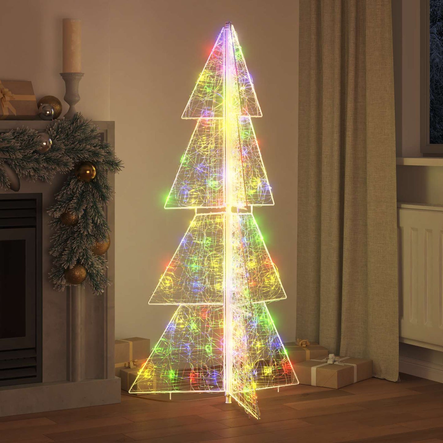VidaXL Sapin de Noël avec 160 LED multicolore 150 cm acrylique