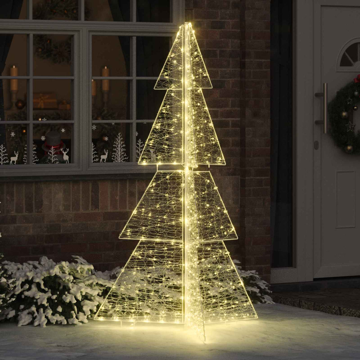 VidaXL Sapin de Noël avec 240 LED blanc chaud 180 cm acrylique
