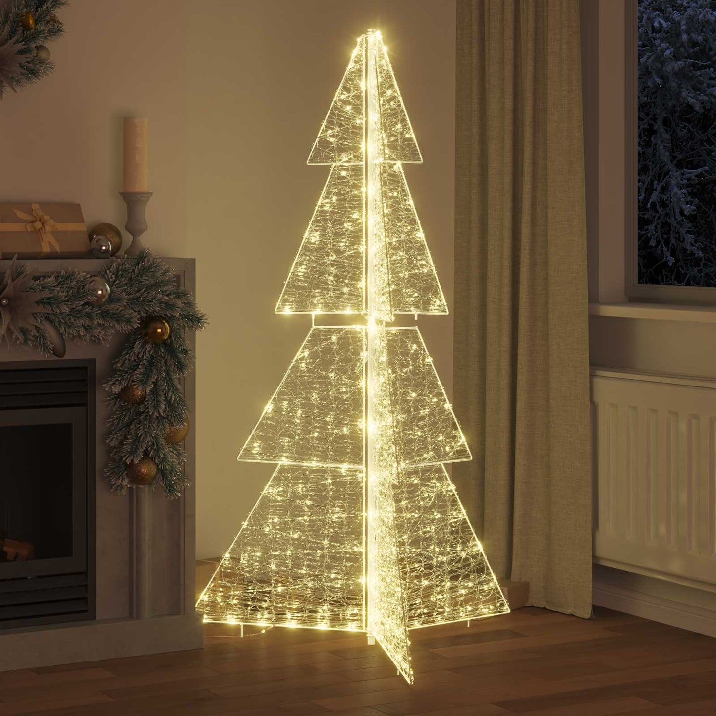 VidaXL Sapin de Noël avec 240 LED blanc chaud 180 cm acrylique