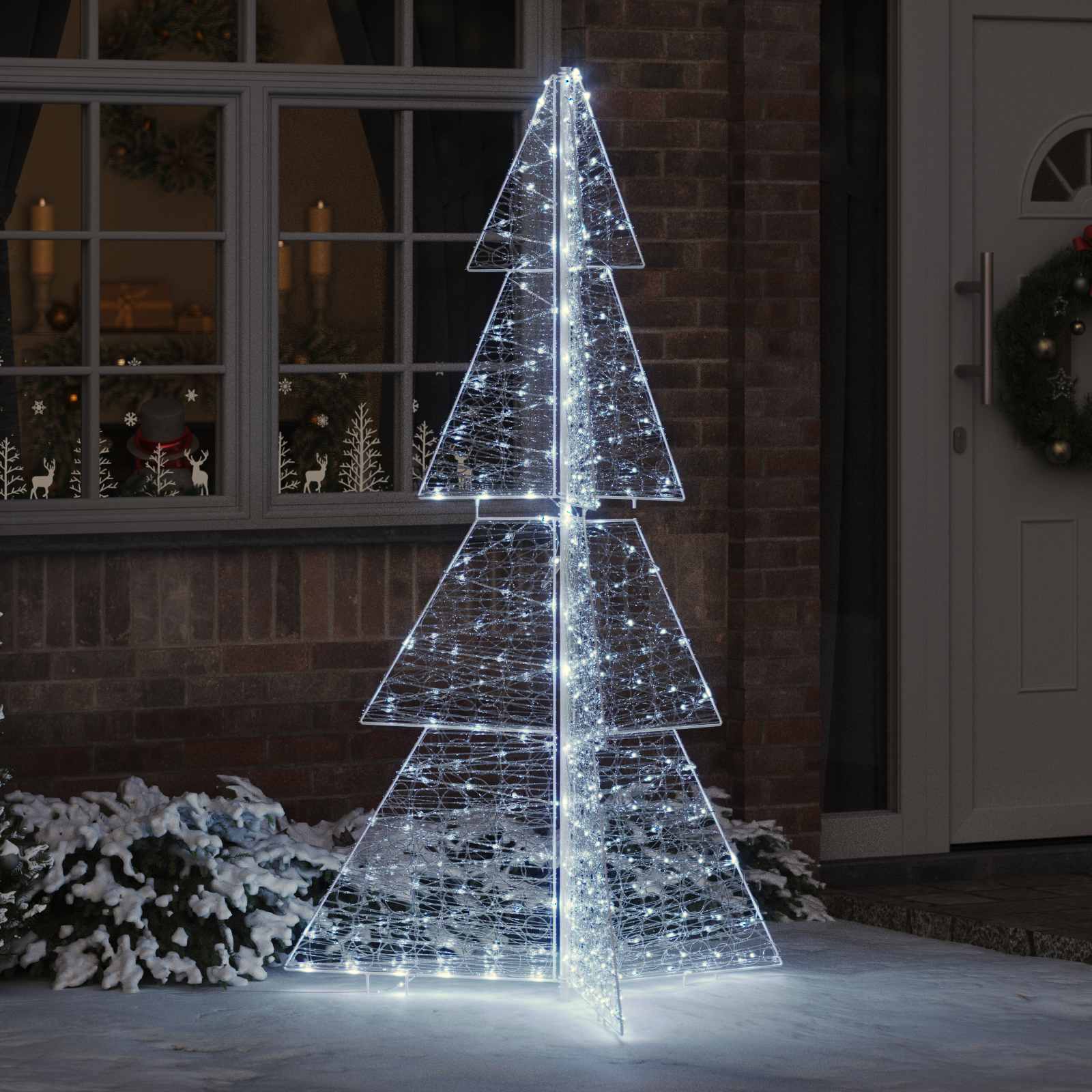 VidaXL Sapin de Noël avec 240 LED blanc froid 180 cm acrylique