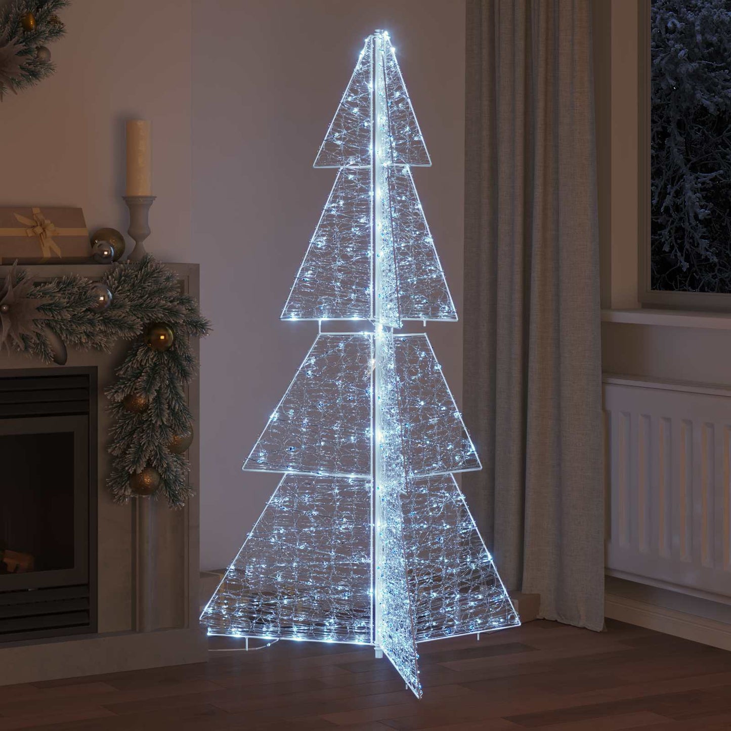 VidaXL Sapin de Noël avec 240 LED blanc froid 180 cm acrylique