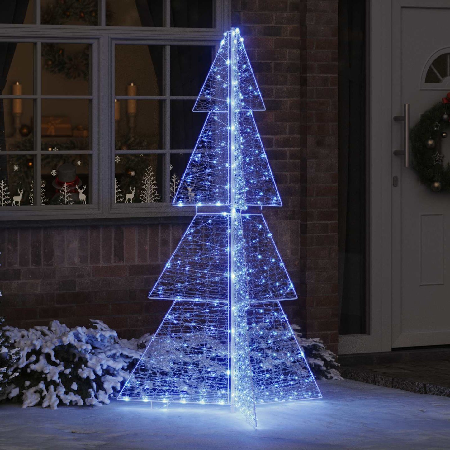 VidaXL Sapin de Noël avec 240 LED bleu 180 cm acrylique