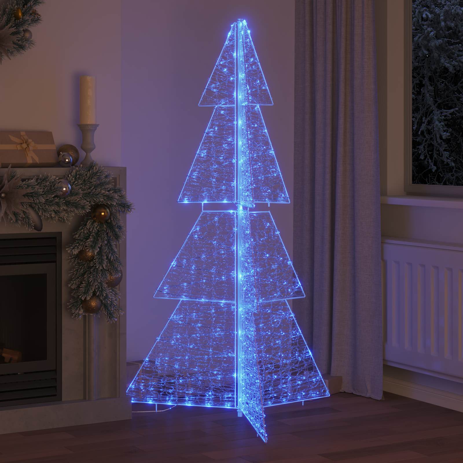 VidaXL Sapin de Noël avec 240 LED bleu 180 cm acrylique