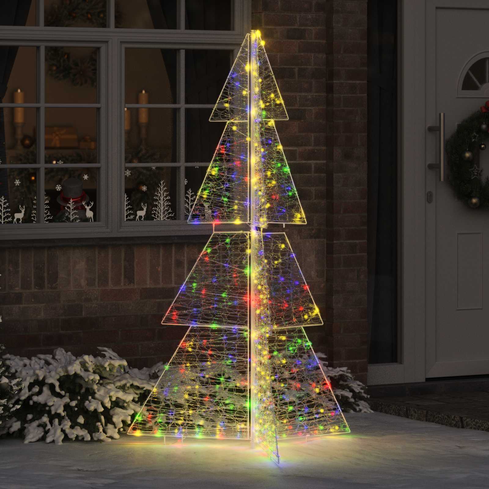 VidaXL Sapin de Noël avec 240 LED multicolore 180 cm acrylique