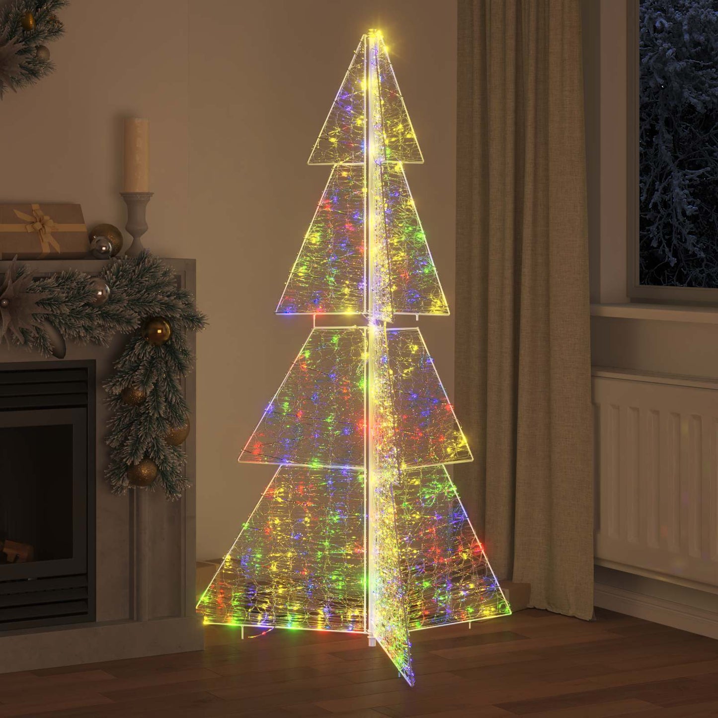 VidaXL Sapin de Noël avec 240 LED multicolore 180 cm acrylique