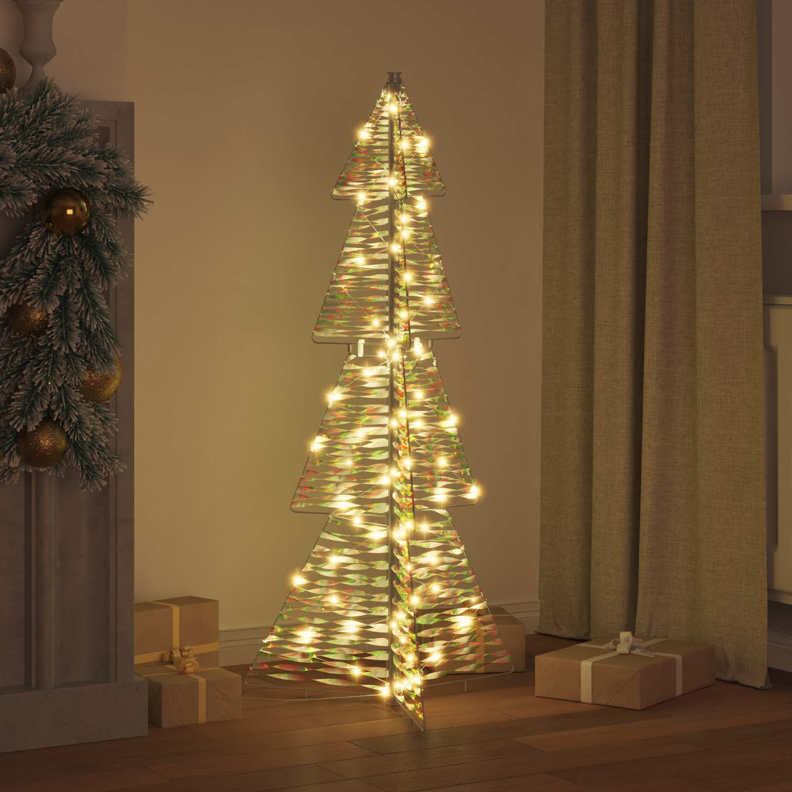 VidaXL Sapin de Noël avec 100 LED blanc chaud 120 cm