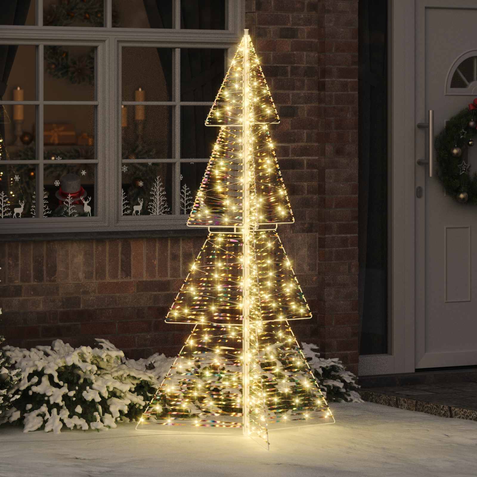 VidaXL Sapin de Noël avec 240 LED blanc chaud 180 cm