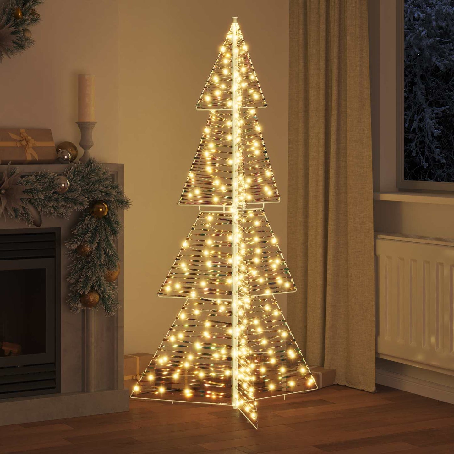 VidaXL Sapin de Noël avec 240 LED blanc chaud 180 cm