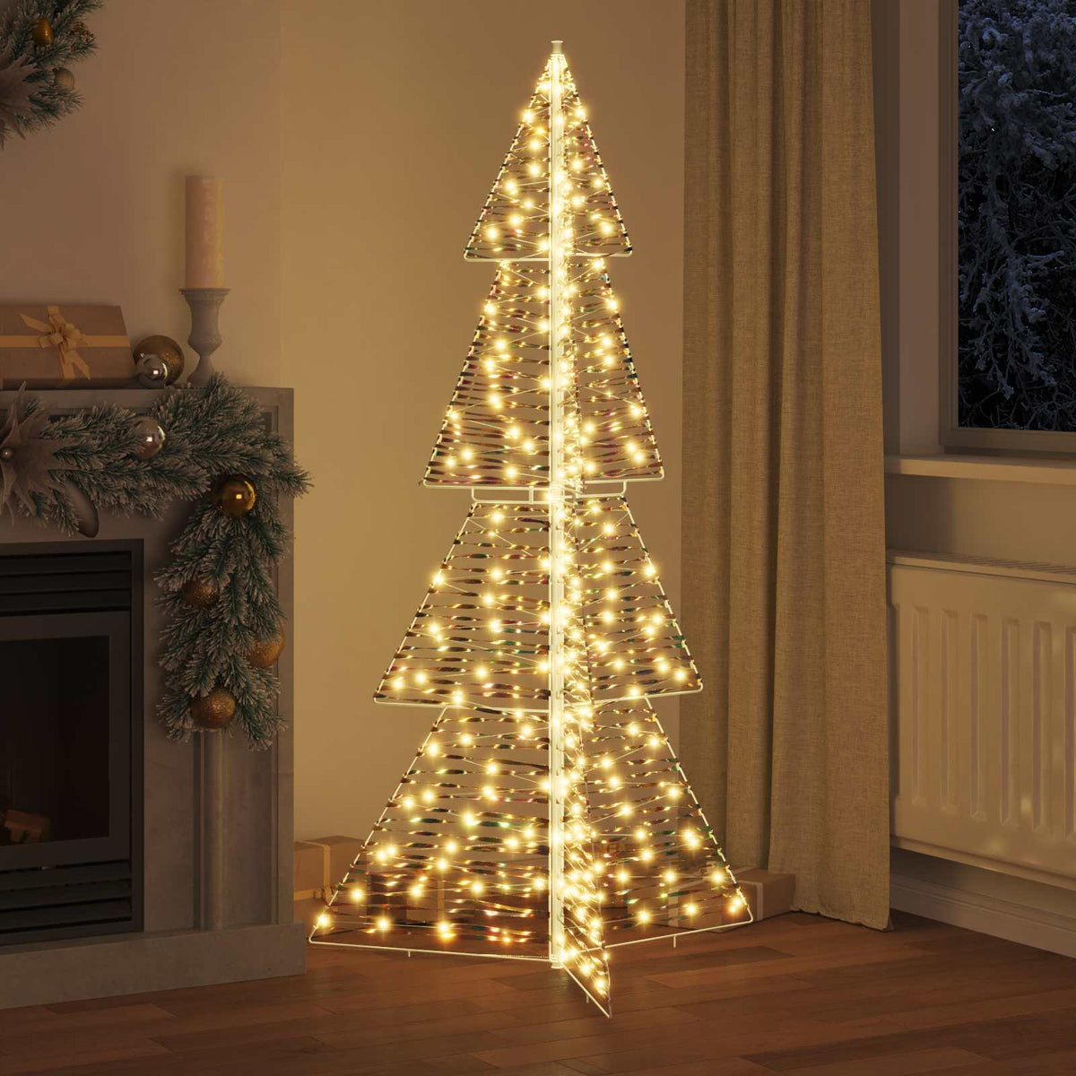 VidaXL Sapin de Noël avec 240 LED blanc chaud 180 cm