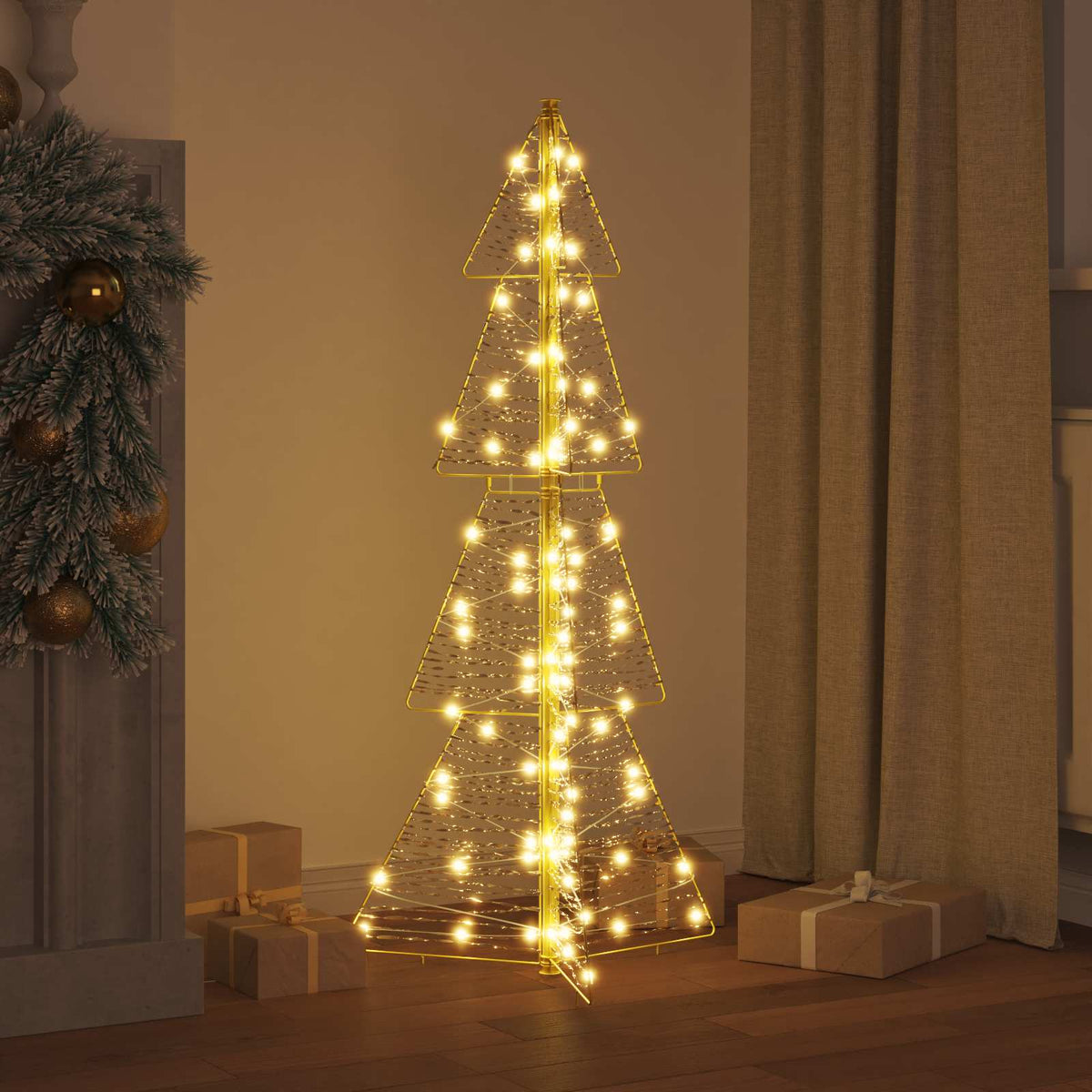 VidaXL Sapin de Noël avec 100 LED blanc chaud 120 cm