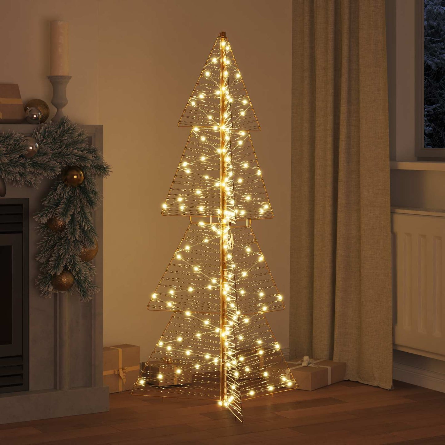 VidaXL Sapin de Noël avec 160 LED blanc chaud 150 cm