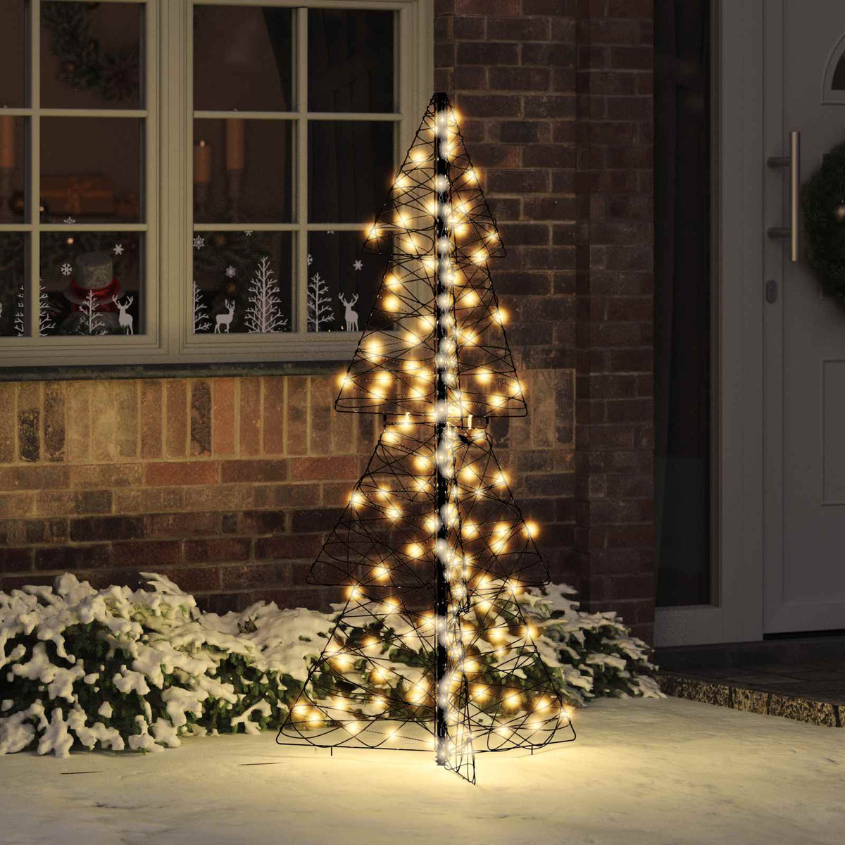VidaXL Sapin de Noël avec 160 LED blanc chaud 150 cm rotin