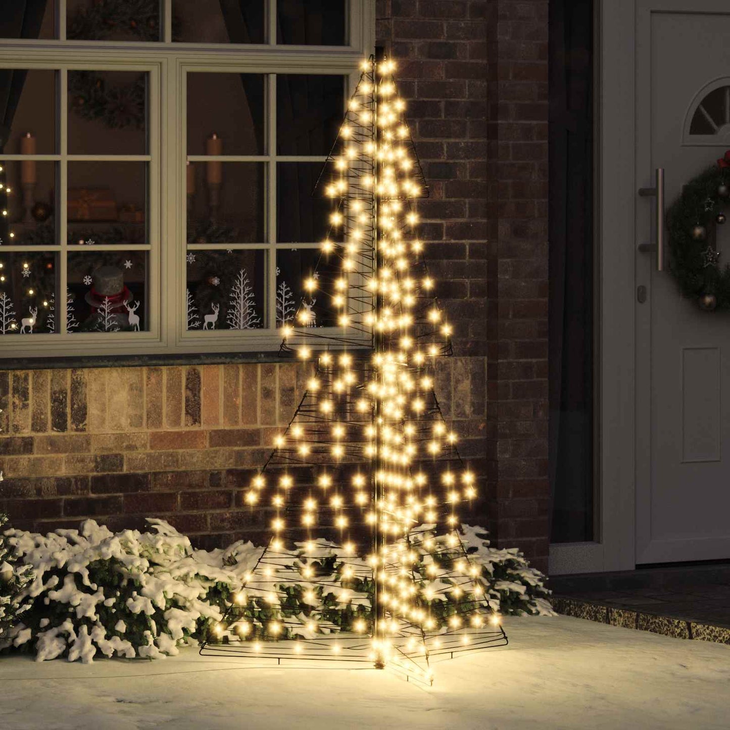 VidaXL Sapin de Noël avec 240 LED blanc chaud 180 cm rotin