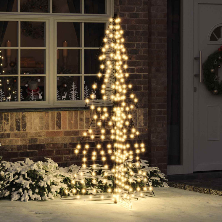 VidaXL Sapin de Noël avec 240 LED blanc chaud 180 cm rotin
