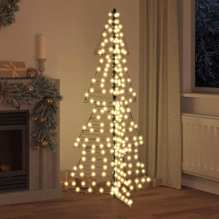 VidaXL Sapin de Noël avec 240 LED blanc chaud 180 cm rotin
