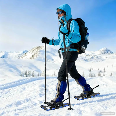 VidaXL raquettes à neige 3 en 1 bleues et noires 21 pouces