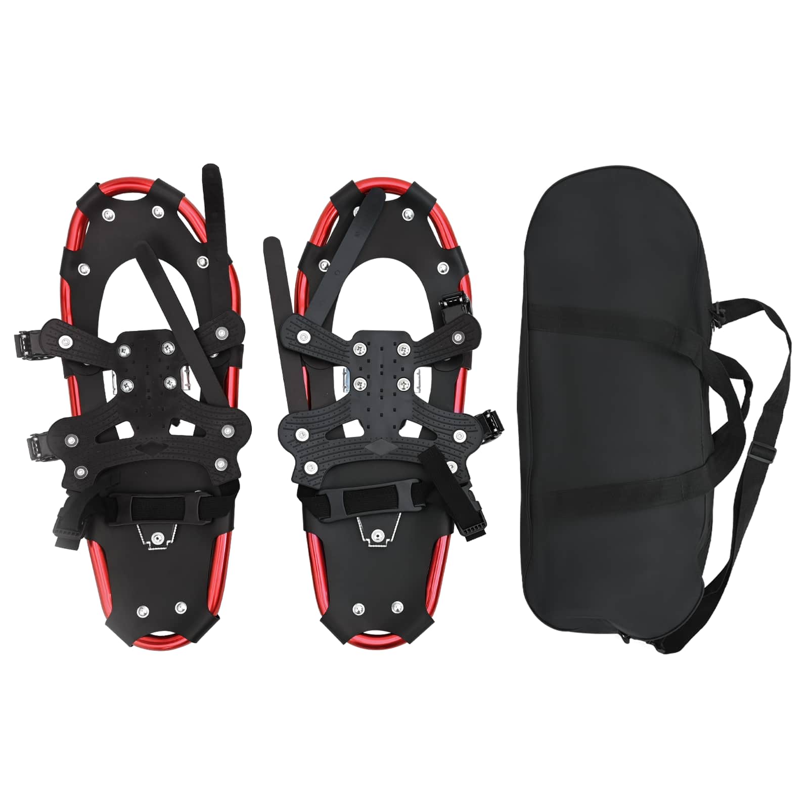 VidaXL raquettes à neige 3 en 1 rouge et noir 21 pouces aluminium et HDPE