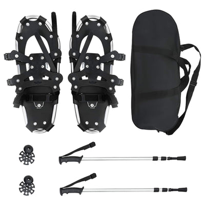 VidaXL raquettes à neige 3 en 1 avec bottes de randonnée argent et noir