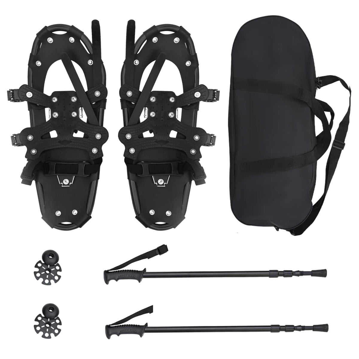 VidaXL raquettes à neige 3 en 1 avec bottes de randonnée noir 21 pouces