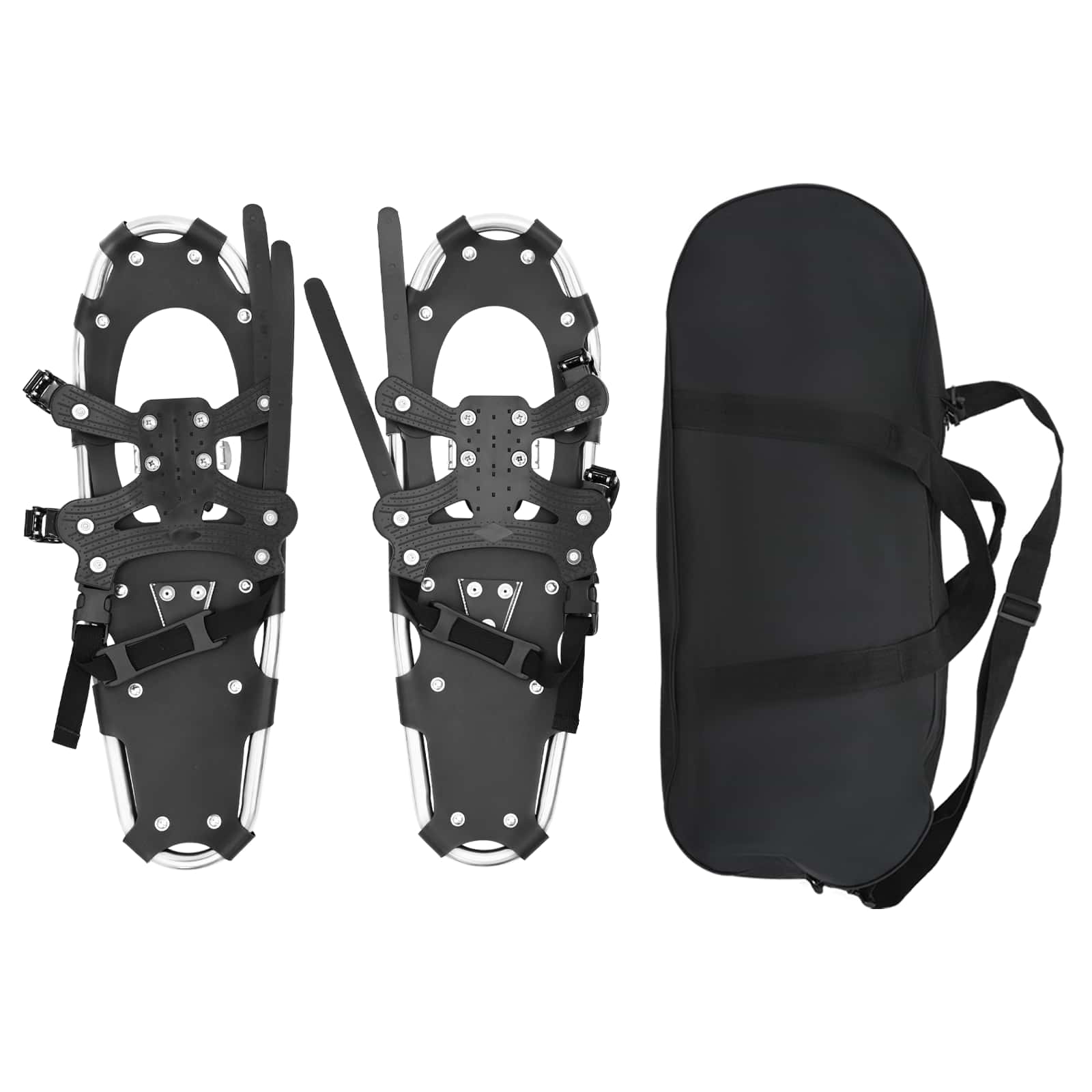 VidaXL raquettes à neige 3 en 1 argent et noir 25 pouces