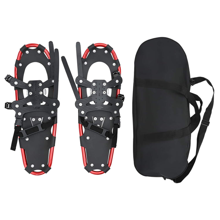 VidaXL raquettes à neige 3 en 1 rouge et noir 25 pouces aluminium et HDPE