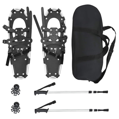 VidaXL raquettes à neige 3 en 1 avec bottes de randonnée argent et noir