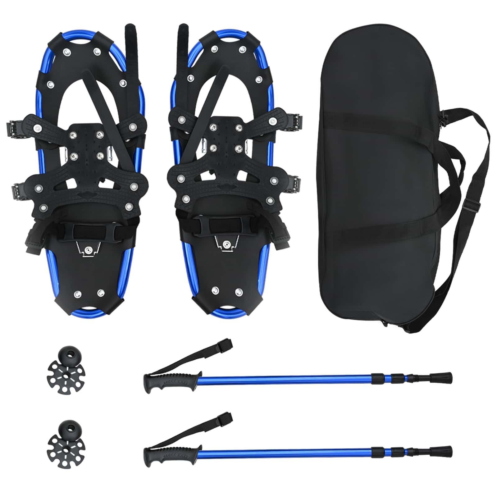 VidaXL raquettes à neige 3 en 1 avec chaussures de randonnée bleu et noir