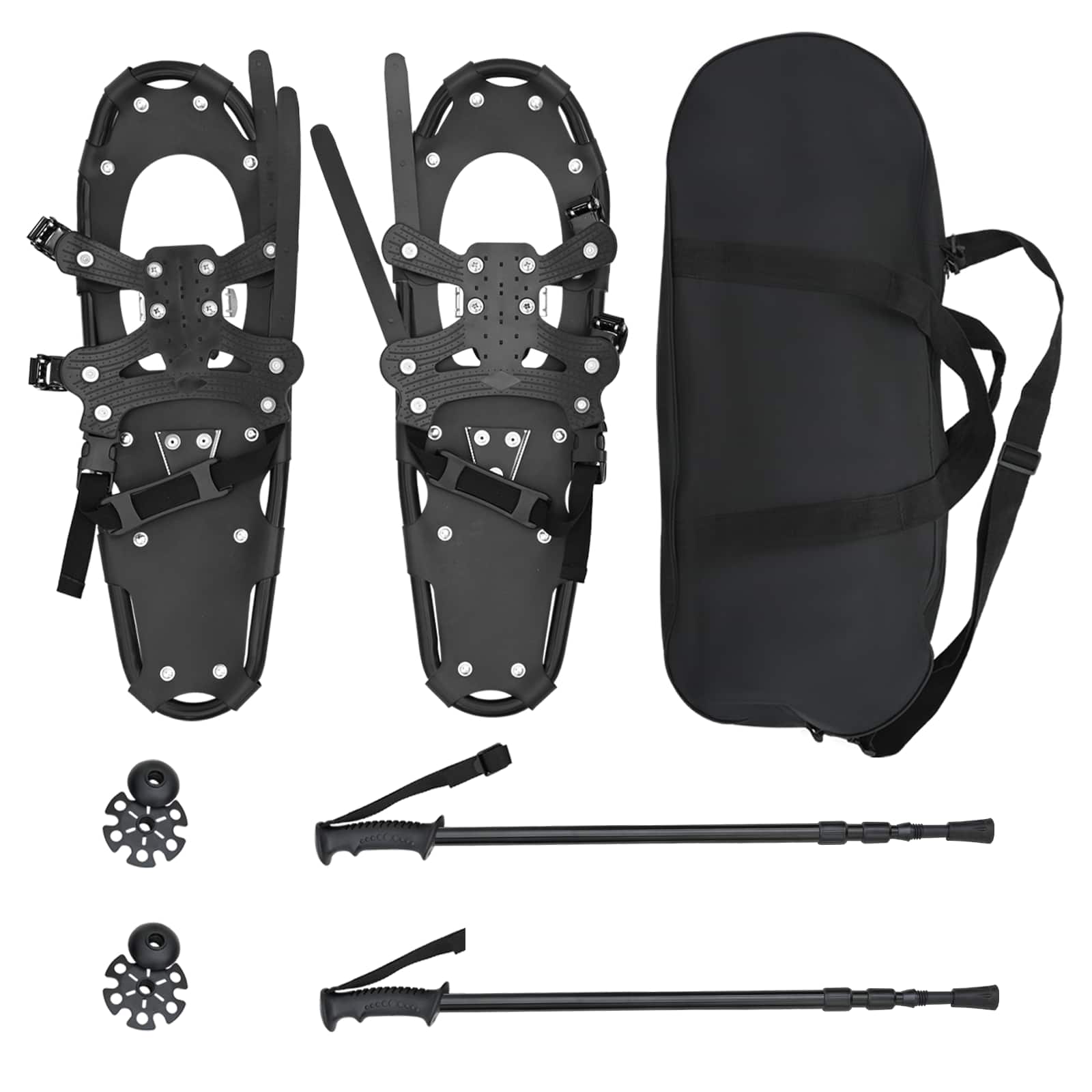 VidaXL raquettes à neige 3 en 1 avec bottes de randonnée noir 25 pouces