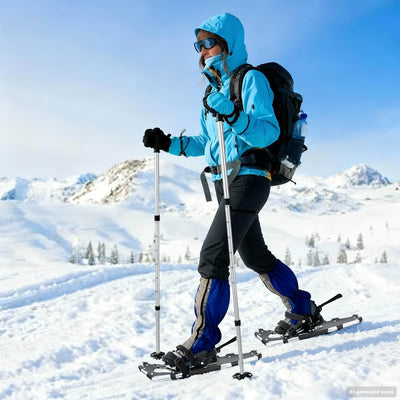 VidaXL raquettes à neige 3 en 1 avec bottes de randonnée argent et noir
