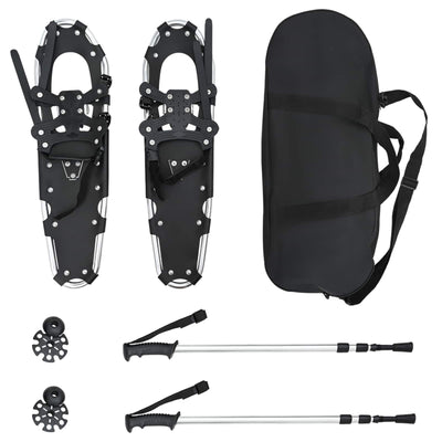 VidaXL raquettes à neige 3 en 1 avec bottes de randonnée argent et noir