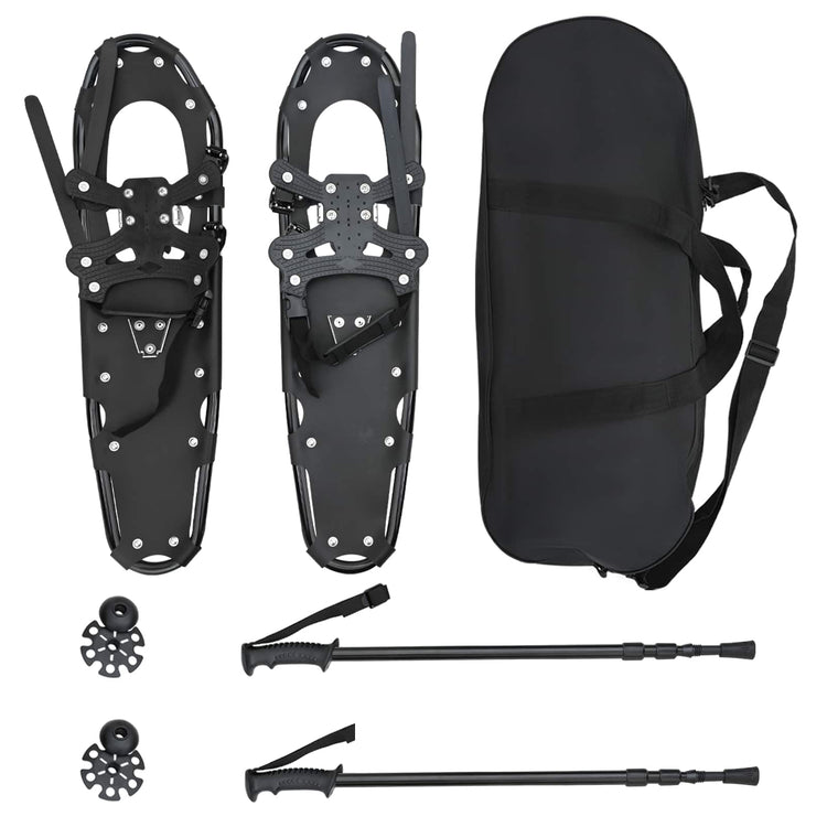 VidaXL raquettes à neige 3 en 1 avec bottes de randonnée noir 30 pouces
