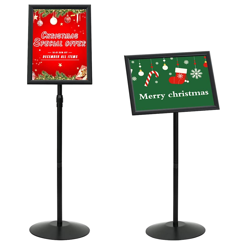 Vidaxl socle porte-affiche argent A3 PVC et acier