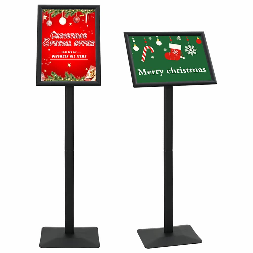 VidaXL porte-affiche sur pied argent A3 PVC et fonte
