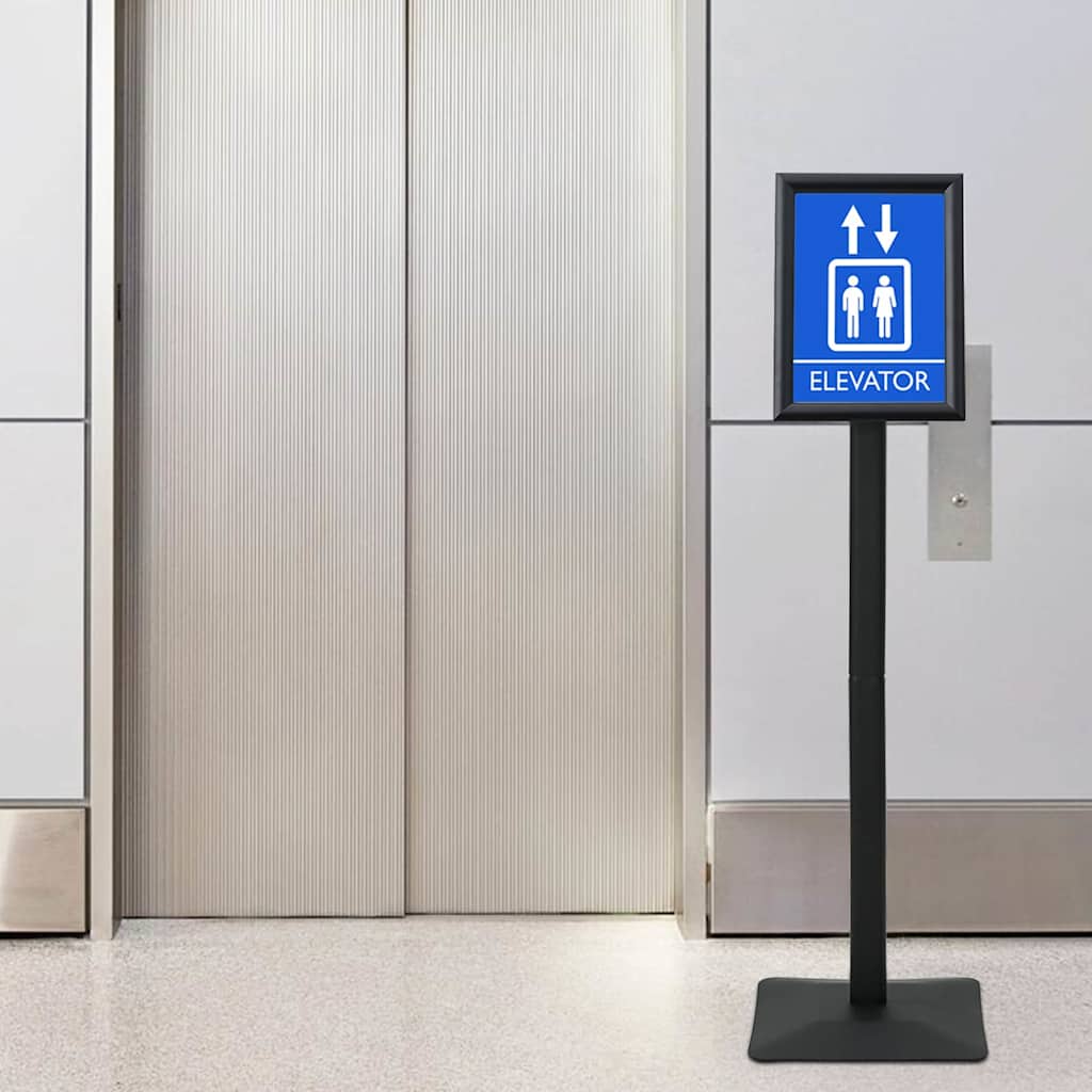 Vidaxl socle porte-affiche argent A4 PVC et fonte