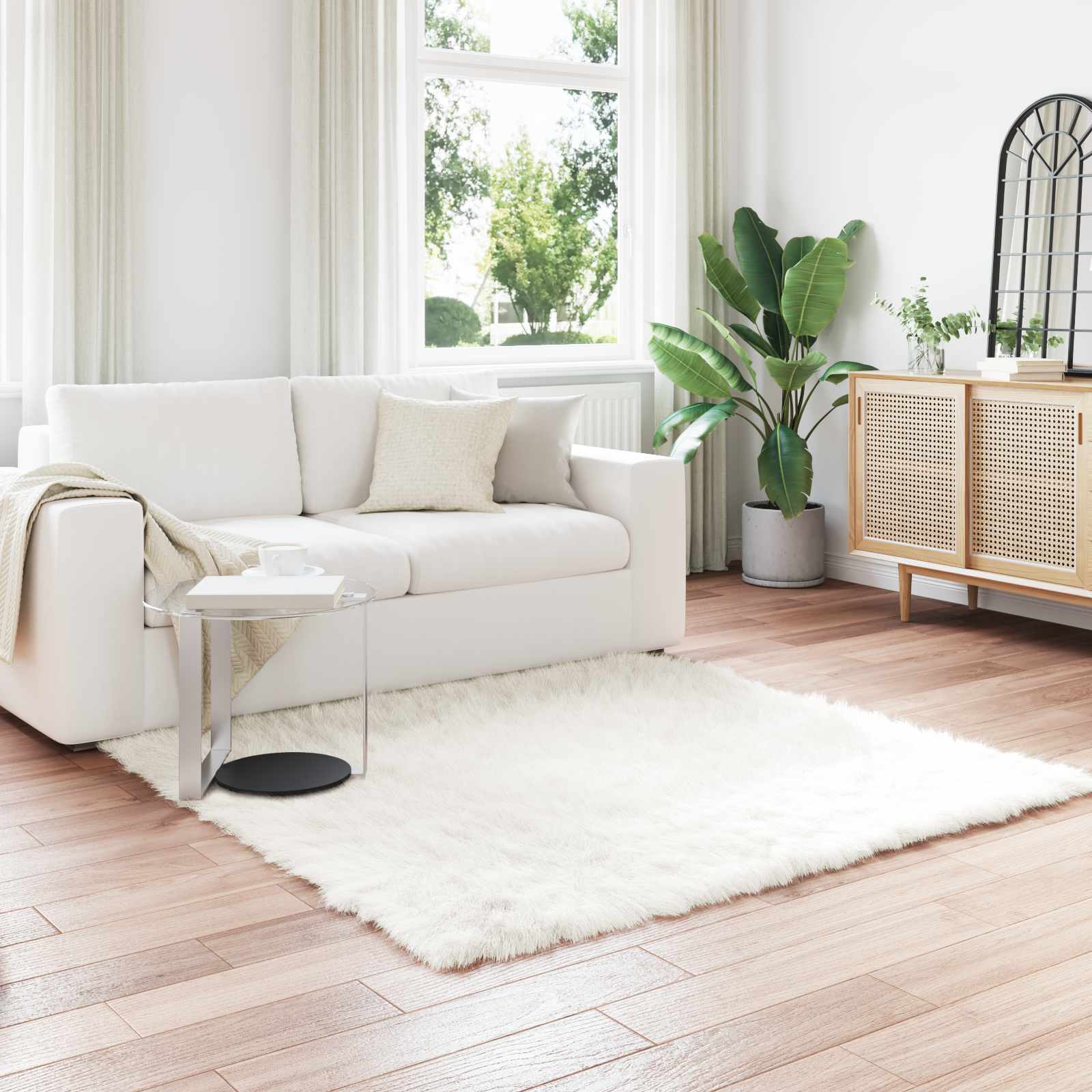 Vidaxx tapis en fausse peau de mouton tafalla blanc 160 x 160 cm polyester