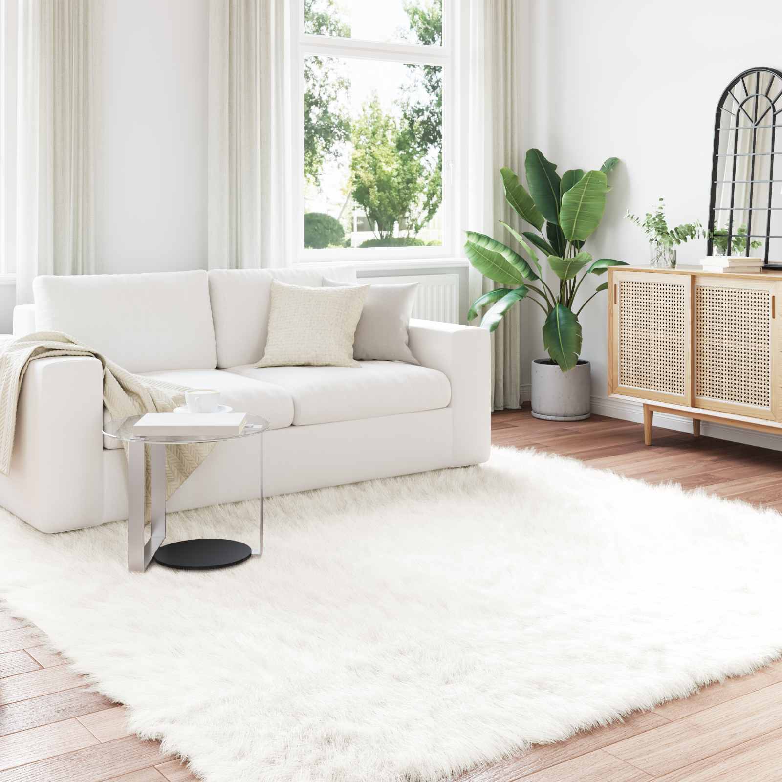 Vidaxx tapis en fausse peau de mouton tafalla blanc 200 x 200 cm polyester