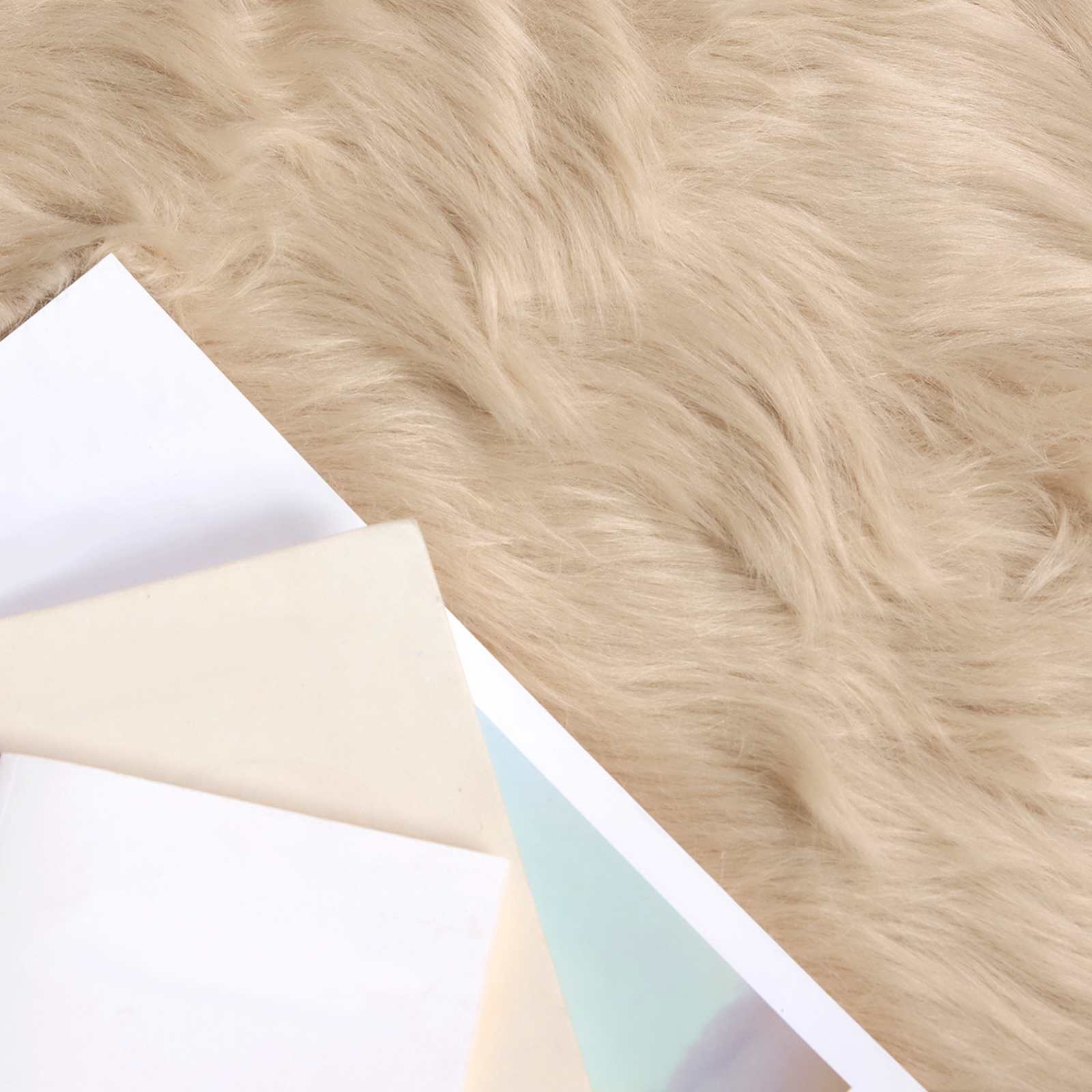VidaXL tapis en fausse peau de mouton tafalla beige 120 x 120 cm polyester