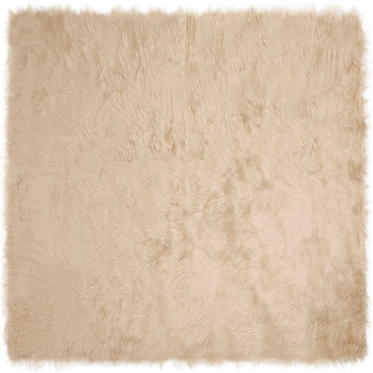 VidaXL tapis en fausse peau de mouton tafalla beige 240 x 240 cm polyester